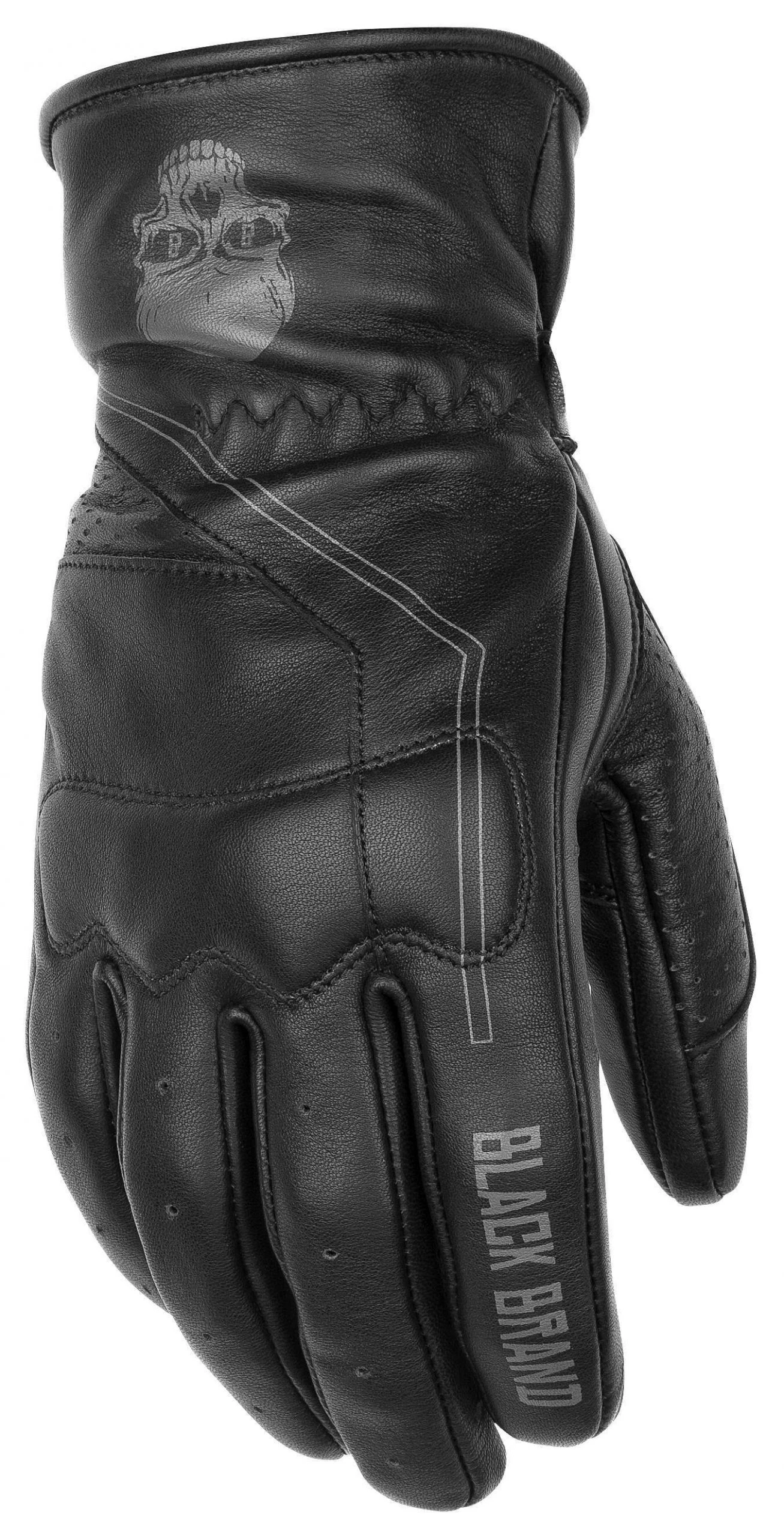 Short Cuff Gloves Black Brand Pinstripe Gloves (SM)